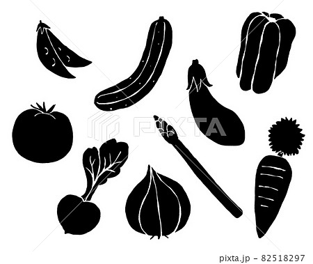 野菜のシルエットイラストのイラスト素材 5197