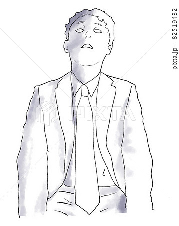 放心状態で真っ白になったビジネスマンの手描きイラスト 男性 水彩 燃え尽き症候群 スーツ 疲弊 絶望 放心状態で真っ白になったビジネスマンの手描きイラスト 男性 水彩 燃え尽き症候群 スーツ 疲弊 絶望 82519432