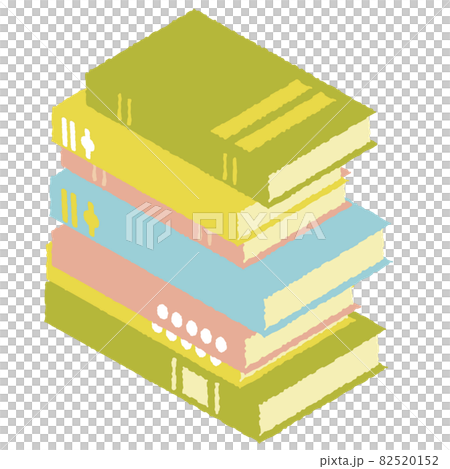 積み重なった本｜かわいい配色｜アイソメ 82520152