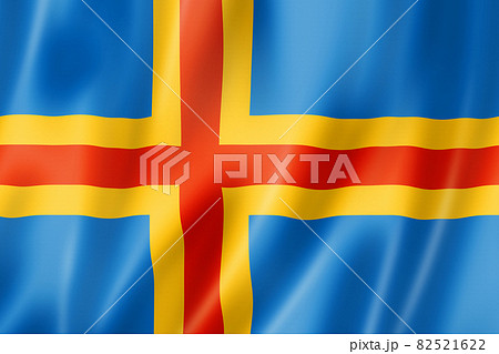 Aland Islands flag, Finland 82521622