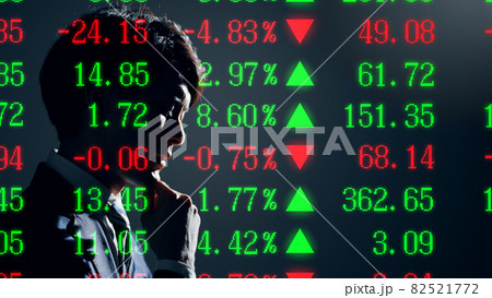株価の一覧ボードと投資家 82521772