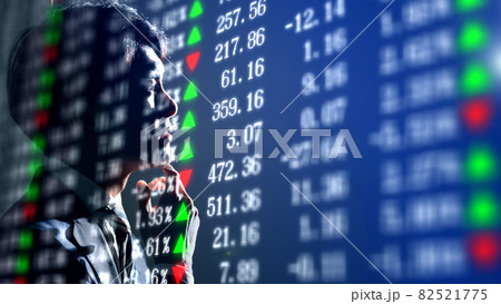 株価の一覧ボードと投資家 82521775