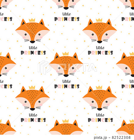 cute cartoon fox seamless pattern, vector illustration cute cartoon fox seamless pattern, vector illustration 82522308