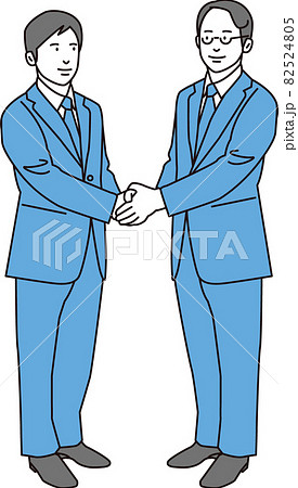 握手を交わすスーツ姿の男性のイラスト 握手を交わすスーツ姿の男性のイラスト 82524805