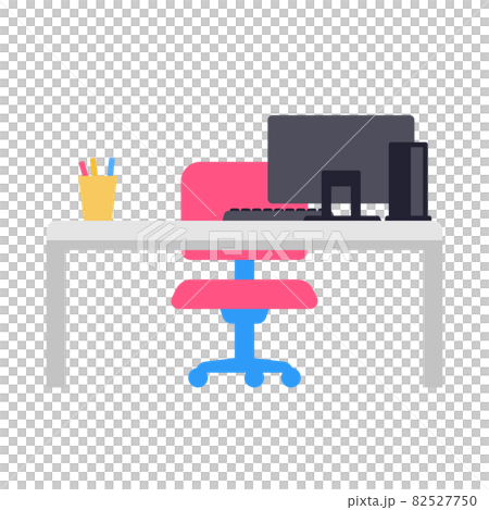 オフィスや部屋にあるデスクのイラストのイラスト素材