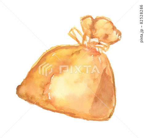 水彩で描いたもち巾着のイラスト 82528286