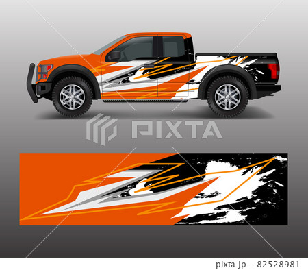 Truck and car graphic background wrap and vinyl sticker design vector Truck and car graphic background wrap and vinyl sticker design vector 82528981