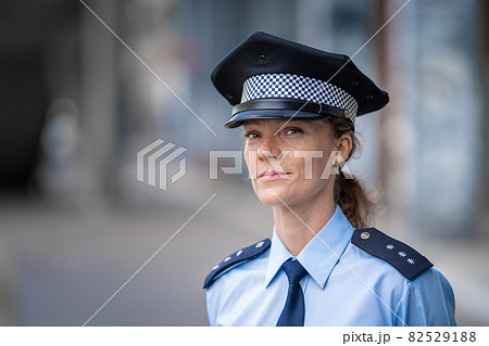 portrait of a young female policewoman in uniform portrait of a young female policewoman in uniform 82529188