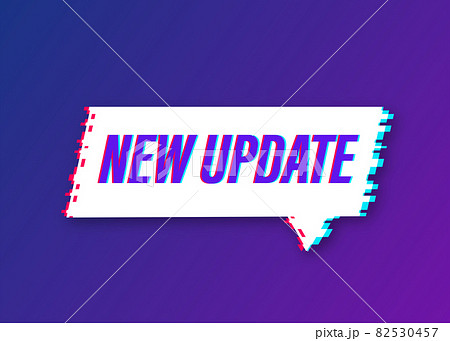 Red vector bubble banner new update. Glitch icon. Vector illustration. 82530457