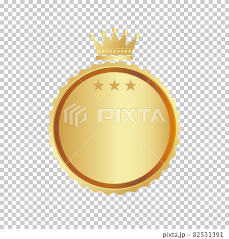 Medal_Gold medal with crown and three stars Medal_Gold medal with crown and three stars 82531391