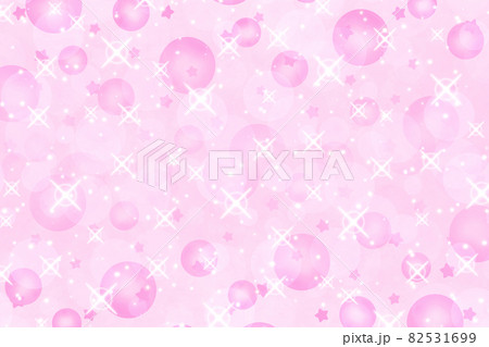 キラキラシャボン玉の背景 横位置 ピンクのイラスト素材