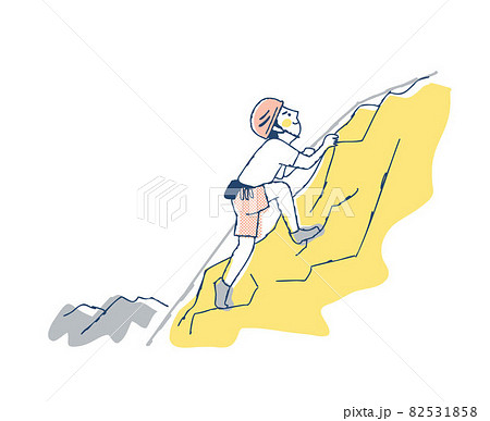 ロッククライミングをする男性 82531858