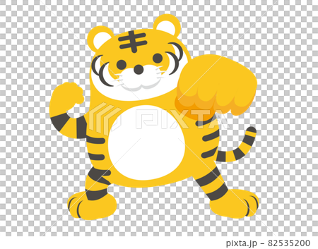 Vector illustration of tiger character (punch) 82535200