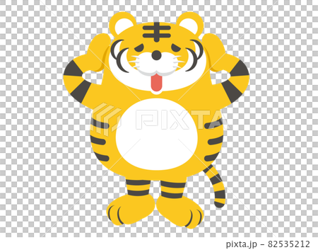 Vector illustration of tiger character (shock) 82535212