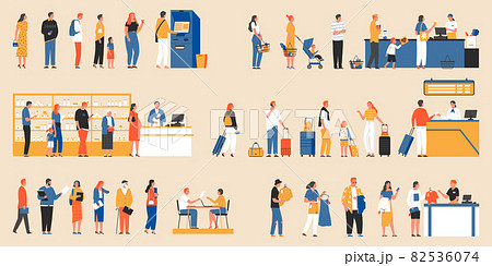 People Queue Color Set 82536074