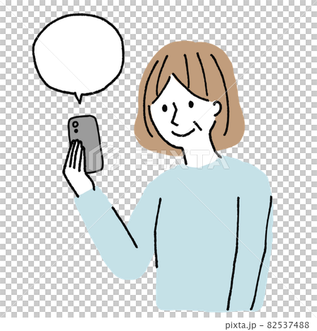 スマホを操作するシニア女性 82537488
