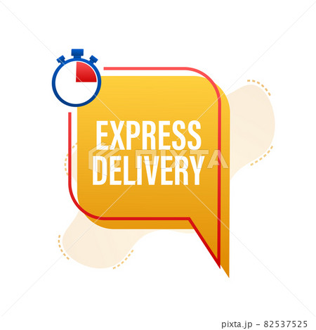 Express delivery service. Fast time delivery order with stopwatch. Vector stock illustration. 82537525