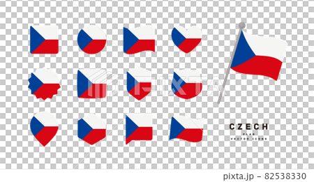 Czech flag icon set of various shapes vector illustration 82538330