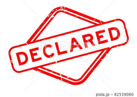 Grunge red declared word rubber seal stamp on white background 82539060