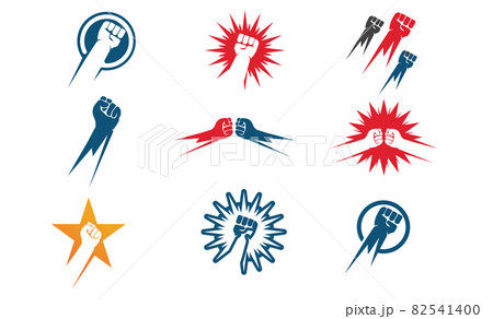 strong hand power logo vector set 82541400