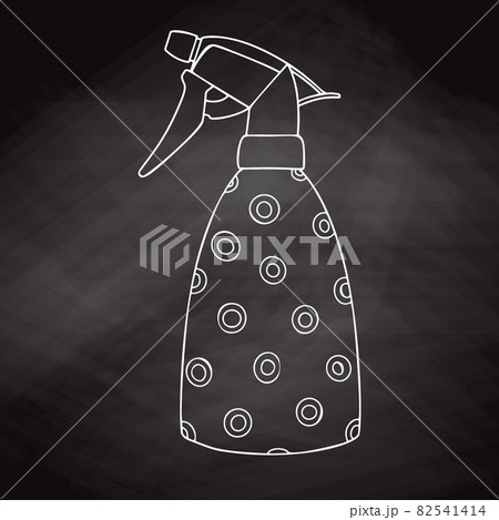 Sketch garden sprayer. Bottle aerosol isolated on a black background. Vector 82541414