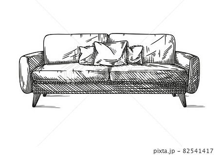 Sketch sofa isolated on white background. Vector Sketch sofa isolated on white background. Vector 82541417