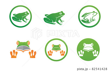 Frog Green Logo And Symbol Vector Setのイラスト素材