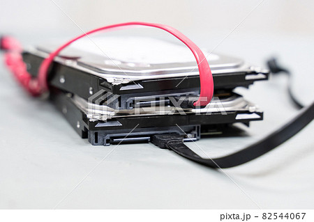 hdd and sata cable close up data storage close up on light background 82544067
