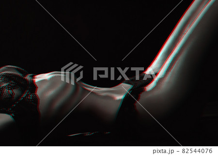 Slim thin female body in underwear. Sexy figure of a girl Slim thin female body in underwear. Sexy figure of a girl 82544076