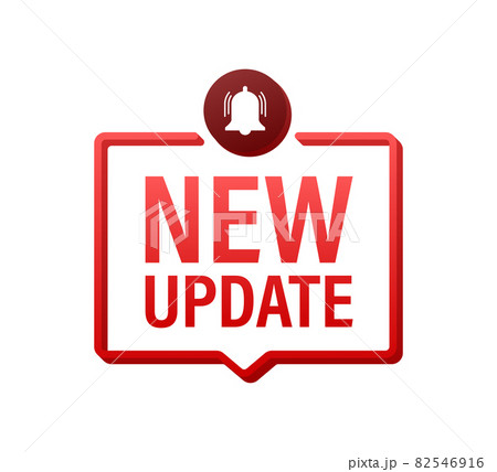 Red new update banner in modern style. Web design. Vector stock illustration. Red new update banner in modern style. Web design. Vector stock illustration. 82546916