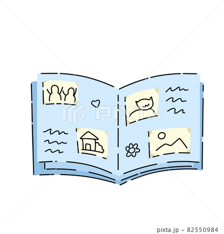 Photo Album Images Pasted In Book With Photos のイラスト素材