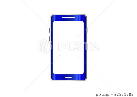 青色のスマホのイラスト リアルなスマートフォンのイラスト のイラスト素材