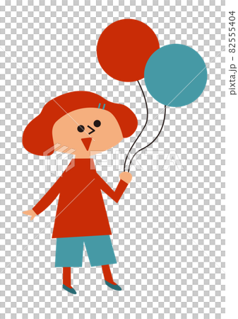 A girl with a balloon A girl with a balloon 82555404