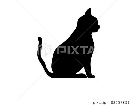 猫のシルエットイラスト 82557331
