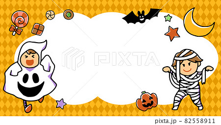 ハロウィンイメージのかわいい背景デザインイラストのイラスト素材 5511