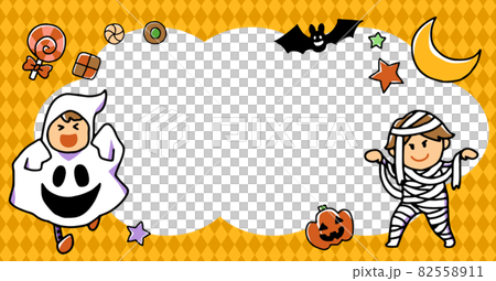 ハロウィンイメージのかわいい背景デザインイラストのイラスト素材 5511