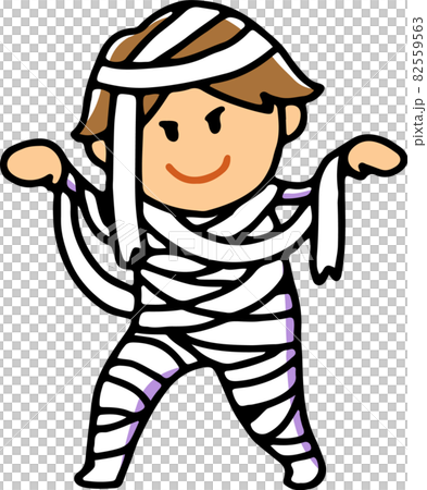 ミイラの仮装をした男の子のイラスト 82559563