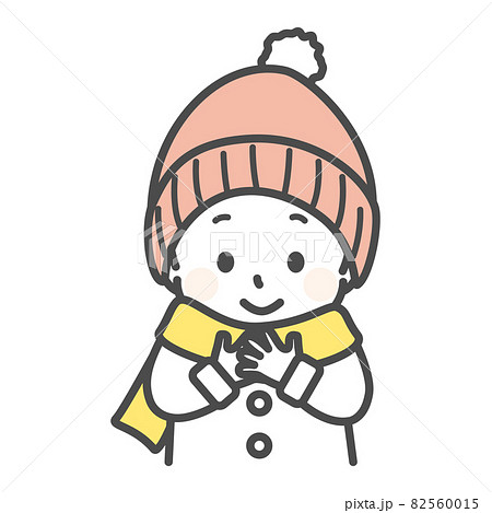 冬服を着る笑顔の女の子のイラスト素材