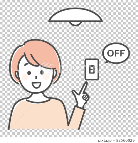 電気を消す女性 82560029
