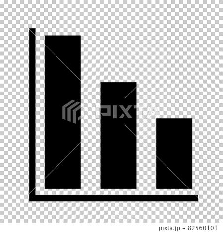 A graph showing a decrease in sales. Image material of recession. Business icon. A graph showing a decrease in sales. Image material of recession. Business icon. 82560101