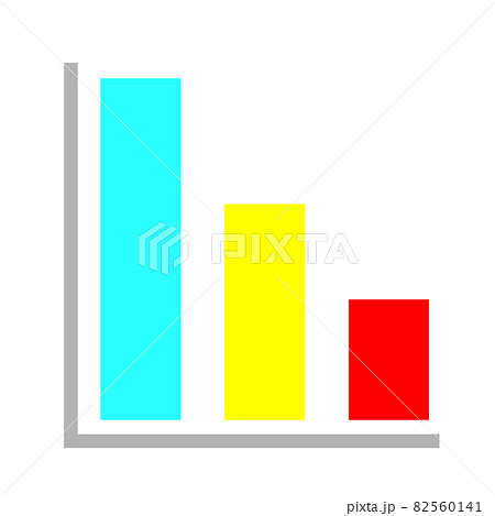 売上減少を示すグラフ。不況のイメージ素材。ビジネスアイコン。 82560141