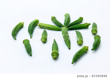 Raw okra or ladyfingers 82560896
