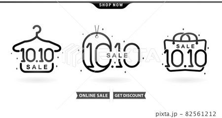 illustration of Hanger, Tag and hand bag 10.10 sale, 10.10 Online sale model with isolated white backgrounds for poster or flyer design, social media banner, web banner online shop, label of sale illustration of Hanger, Tag and hand bag 10.10 sale, 10.10 Online sale model with isolated white backgrounds for poster or flyer design, social media banner, web banner online shop, label of sale 82561212