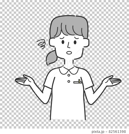 お手上げポーズで残念そうな表情をしている看護師 82561398