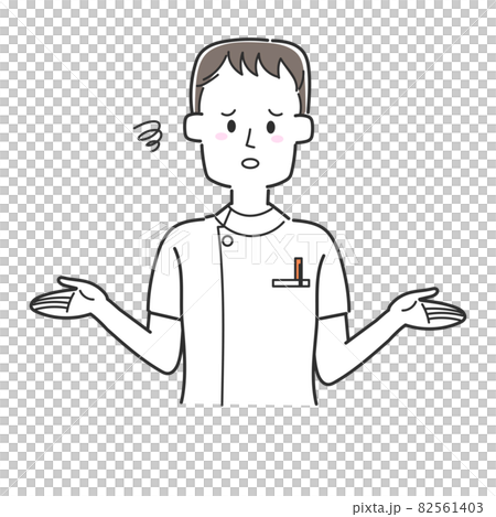 お手上げポーズで残念そうな表情をしている看護師 お手上げポーズで残念そうな表情をしている看護師 82561403