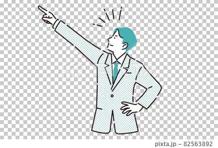 以人的頂部為目標的商務人士 面向左側的男性 82563892