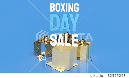 Boxing Day word and gift boxes  for shopping concept 3d rendering 82565243