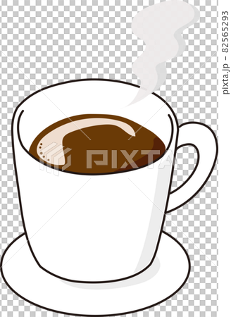 淹れたてのホットコーヒーのイラスト素材