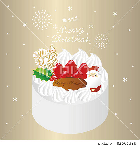 クリスマスケーキ クリスマス サンタクロース ケーキ スイーツ パーティー 背景 シンプル イラストのイラスト素材