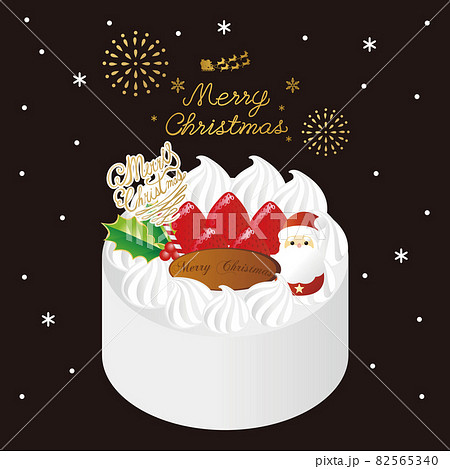 クリスマスケーキ クリスマス サンタクロース ケーキ スイーツ パーティー 背景 シンプル イラストのイラスト素材